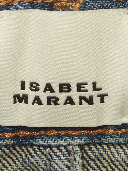 Дънкови шорти Isabel Marant с ресни синьо