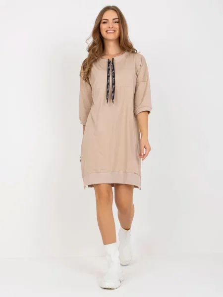Rochie de zi Fashionhunters de costum bej