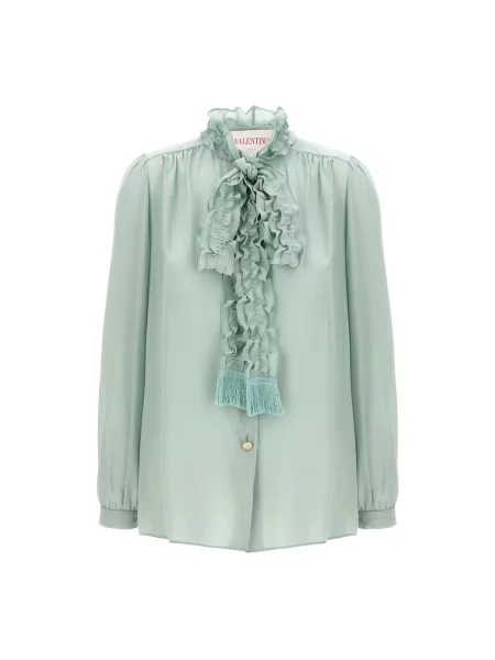 Lniana koszula Valentino Garavani zielona