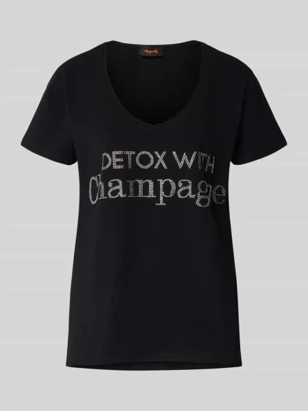T-shirt z detalem z logo Miss Goodlife czarna