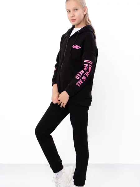 Дитячий Спортивний костюм Носи своє бавовна/поліестер чорний