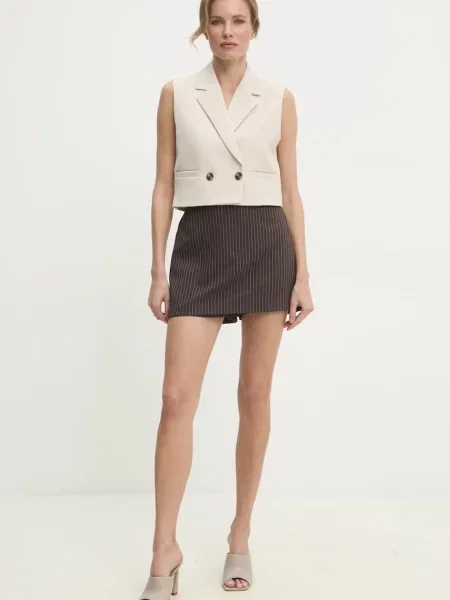 Безрукавка Answear Lab двобортний бежевий