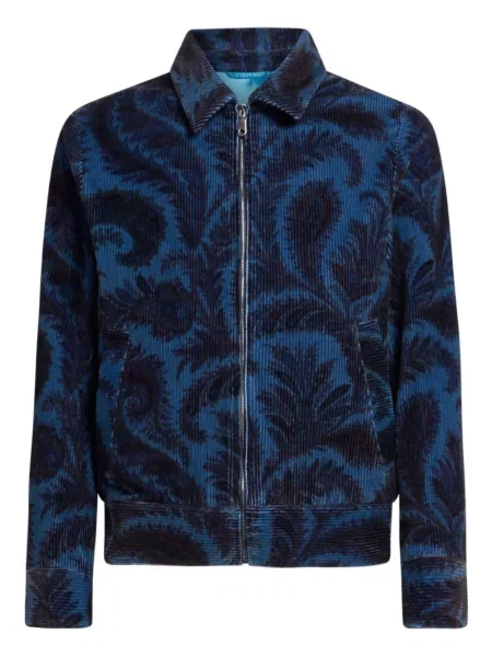 Geacă Etro cu imagine cu model paisley albastru