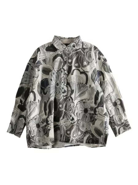 Koszula Casey Casey w kwiatki z nadrukiem szara
