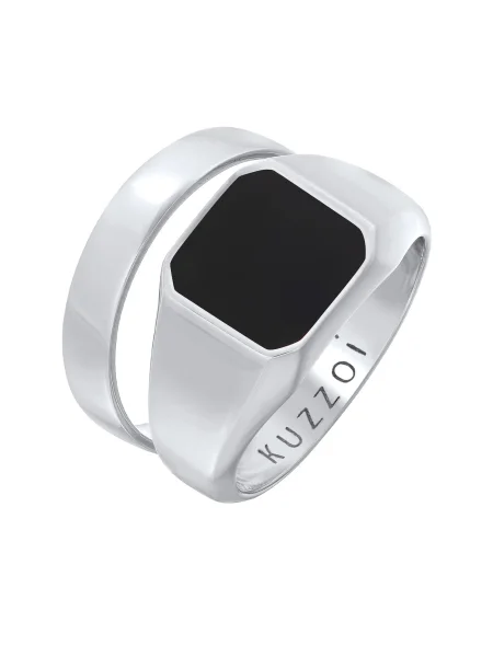 KUZZOI Prstan / srebrna črna