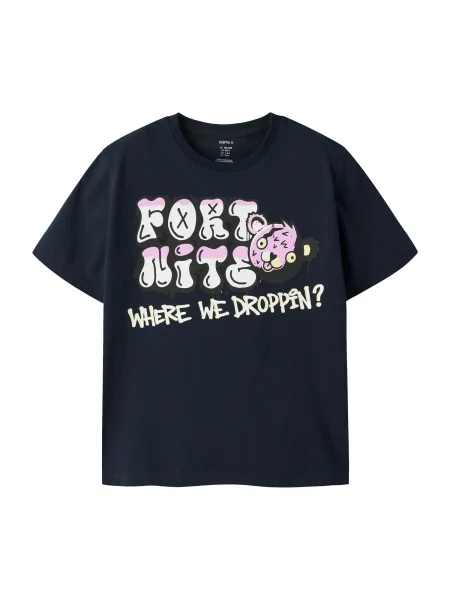 NAME IT Majica NKMFRANS FORTNITE mornarsko plava / roza / crna bijela