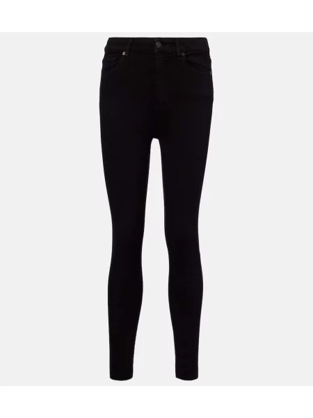 Jeansy skinny 7 For All Mankind z wysoką talią czarne