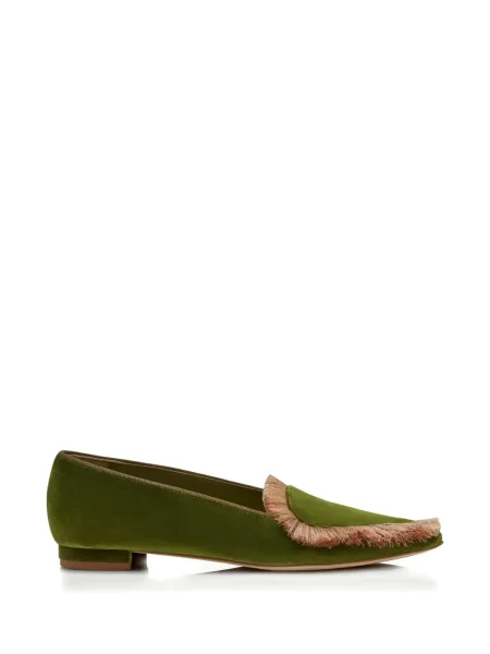 Pantofi loafer Manolo Blahnik cu franjuri verde