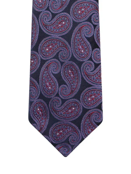 Cravată Etro cu model paisley din jacard roșu