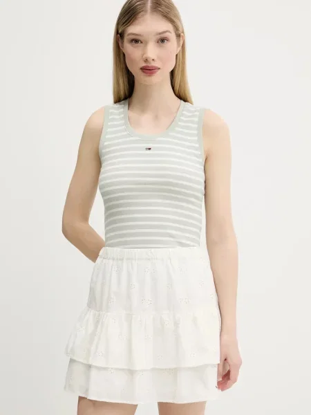 Топ Tommy Jeans зелено