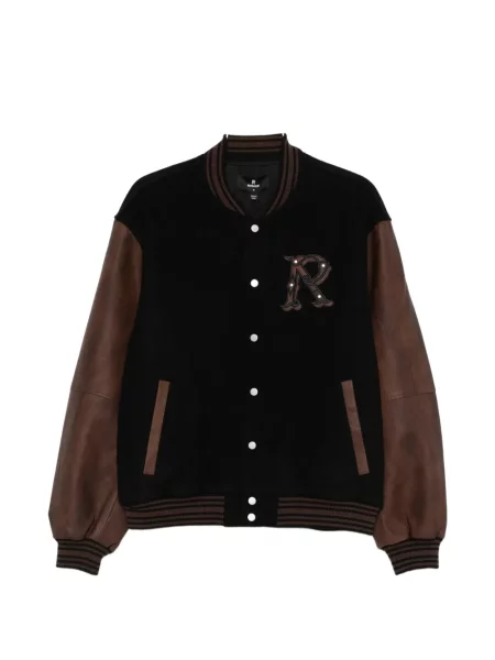 Geacă bomber Represent cu aplicații negru