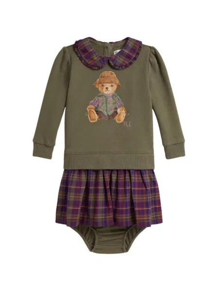 Sukienka dziecięca Polo Ralph Lauren zielona