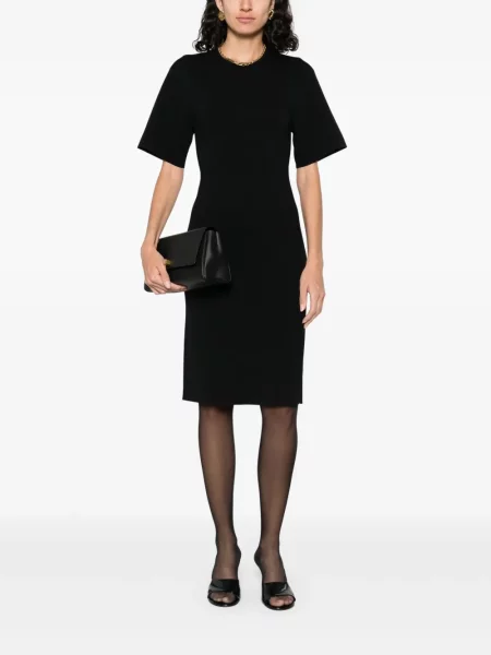 Rochie midi Toteme tricotate până la genunchi de costum negru