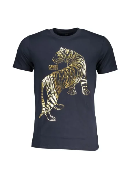 Tricou Cavalli Class cu imagine cu dungi de tigru albastru