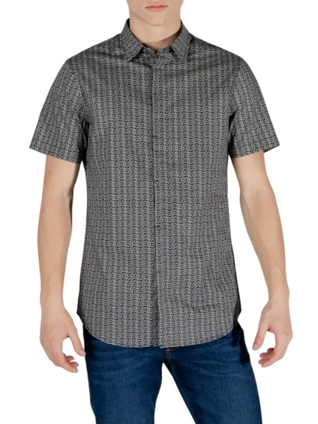 Košulja Armani kratki rukavi crna