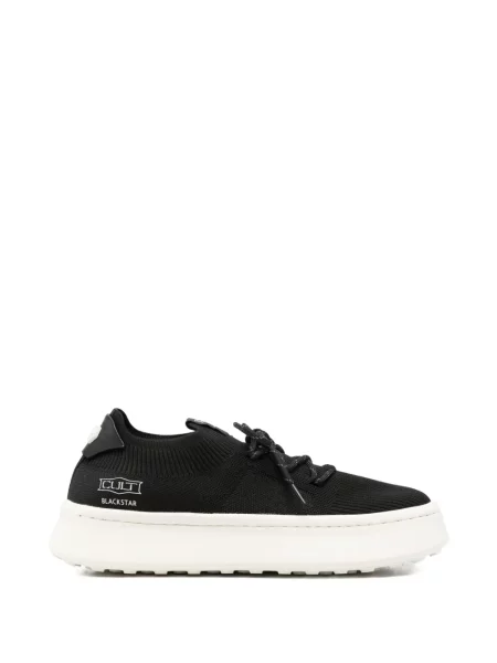 Sneakerși Cult cu șireturi din dantelă negru