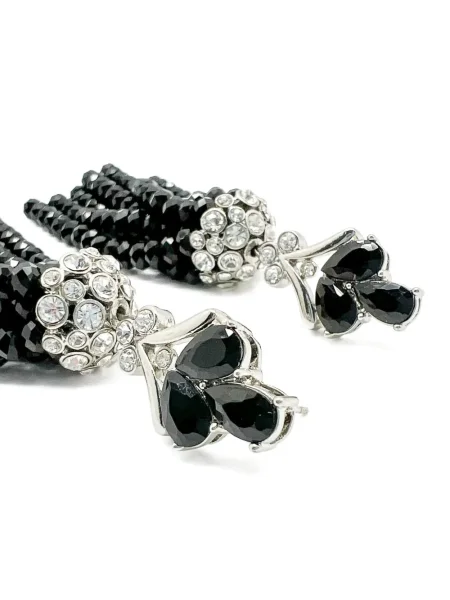 Обеци Jennifer Gibson Jewellery с кристали сребристо