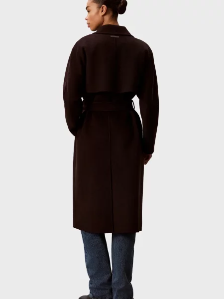 Вовняне класичне пальто Calvin Klein коричневе