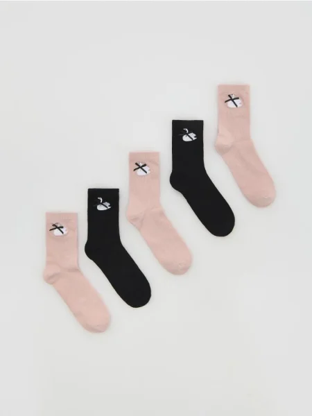 Reserved Вишиті шкарпетки набір з 5 пильно-рожевий рожеві