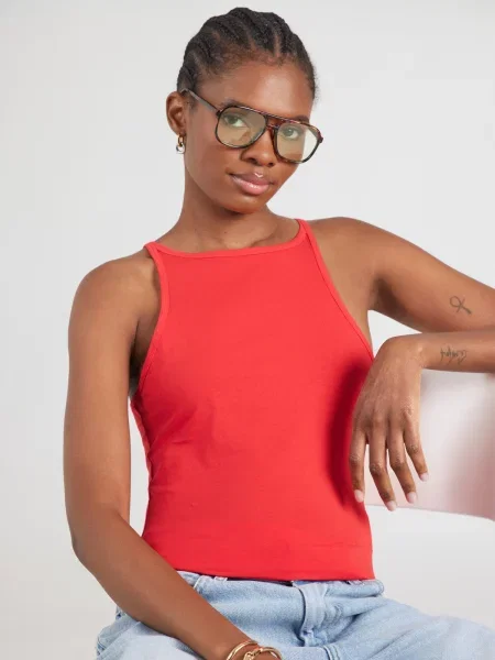 TOPSHOP Top LIV ohnivo červená