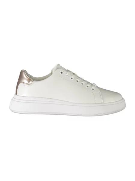Trampki Calvin Klein sznurowane skórzane białe