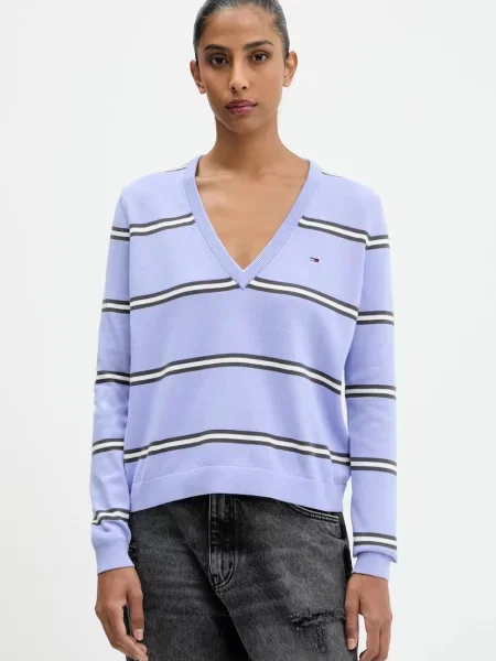 Пуловер Tommy Jeans синьо