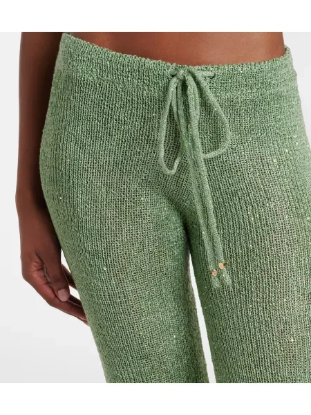 Pantaloni Bananhot evazate verde