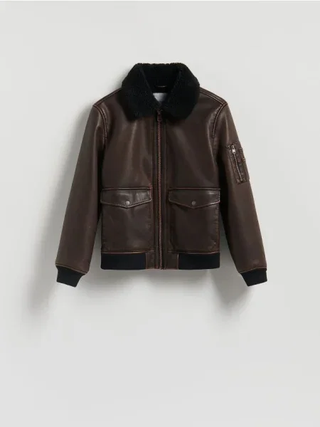 Reserved Kurtka pilotka ciemnobrązowy