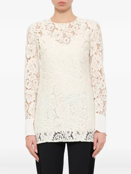 Top Lanvin cu model floral din dantelă