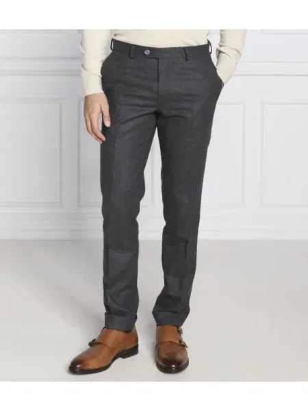 Oscar Jacobson de lână pantaloni denz turn up gri