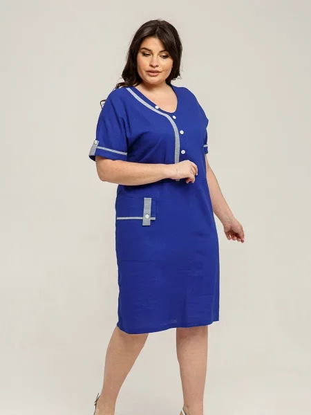 Лляна Сукня міді All Posa синій