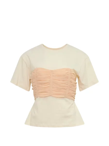 Tricou Ulla Johnson cu volane alb