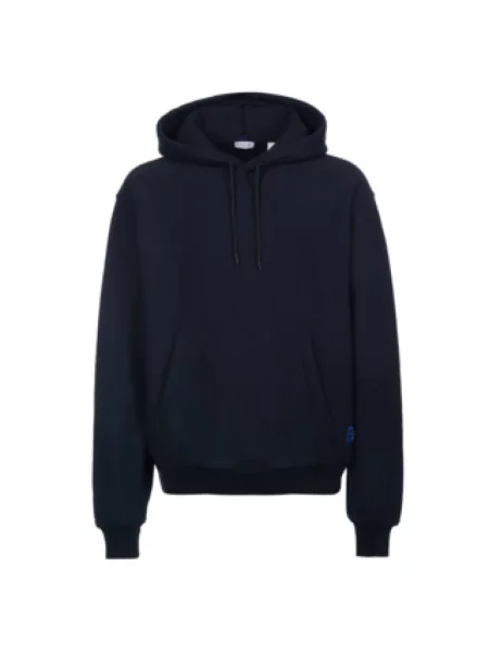 Bluza z kapturem Burberry z kapturem z logo niebieska