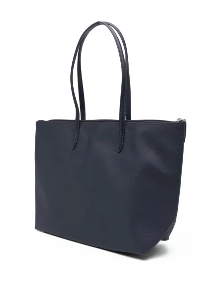 Geantă shopper Lacoste cu broderie albastru