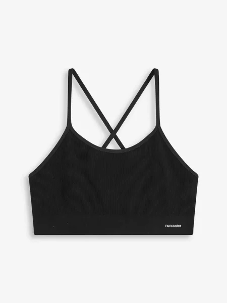 Bezszwowy biustonosz bustier z tyłem typu bokserka z kolekcji Feel Comfort czarny
