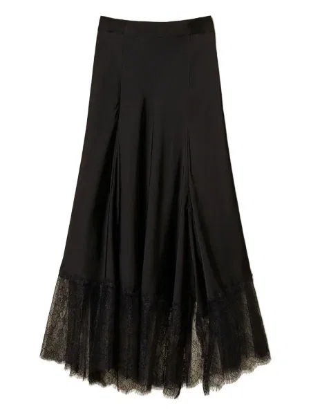 Fusta maxi Twinset din dantelă negru