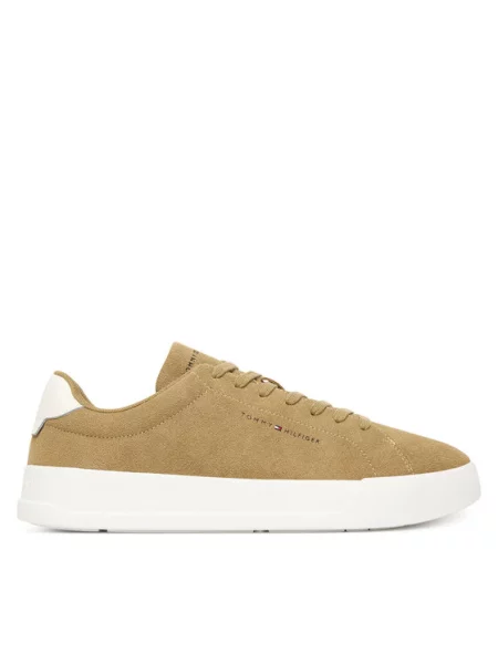 Superge Tommy Hilfiger Th Court Core Suede Rjava bež
