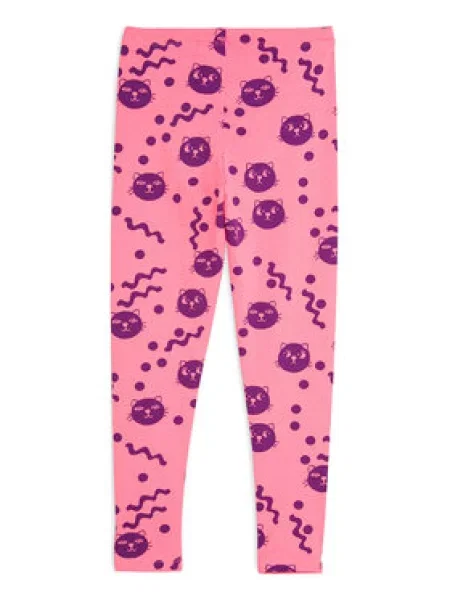 MINI RODINI Leggings Squiggly Cats rózsaszín