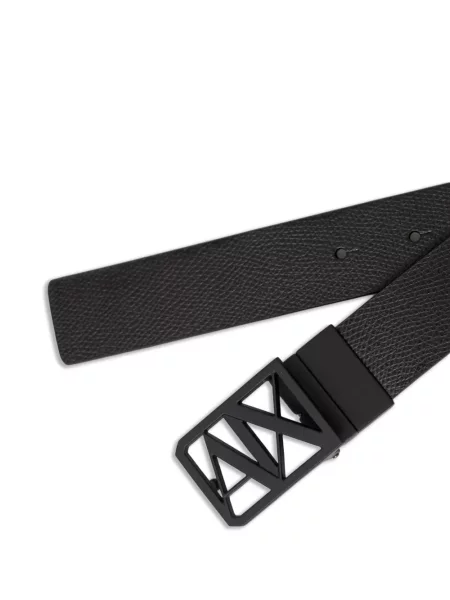 Колан Armani Exchange с катарама с автограф черно