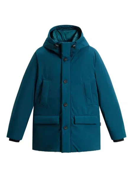 Geacă Woolrich cu glugă albastru