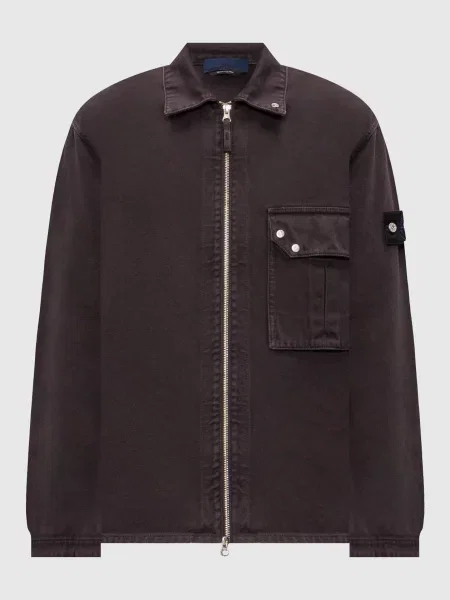 Джинсова куртка в стилі сорочки Stone Island коричнева