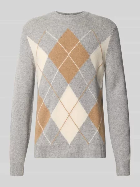 Sweter w kroju slim fit z czystego kaszmiru w imitacji dzianiny Christian Berg Men