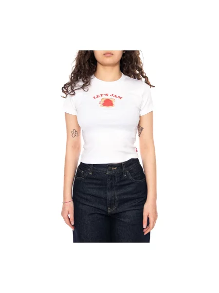 T-shirt o kroju shaping skinny fit z czystej bawełny Levi's biała
