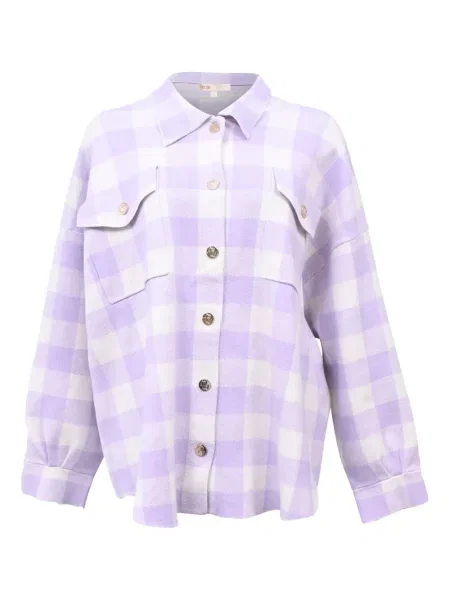 Geacă Maje în carouri violet