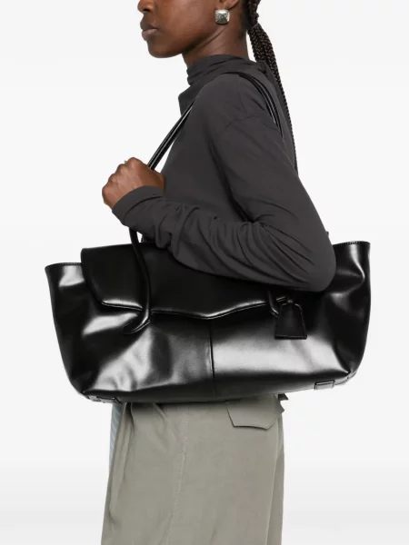 Geantă shopper Low Classic din piele clasică negru