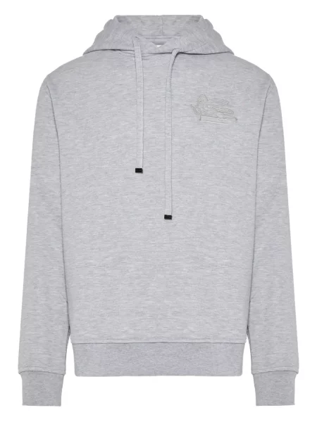 Hanorac cu glugă Etro cu broderie gri