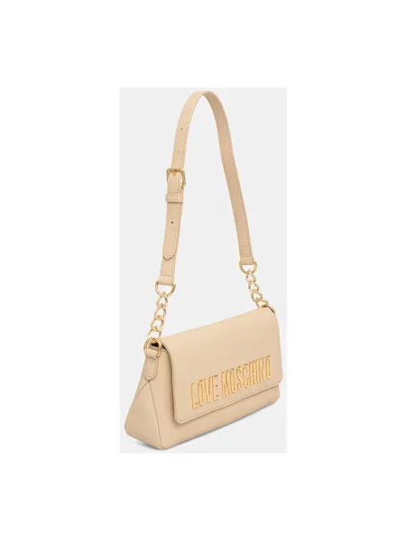 Love Moschino torebka z imitacji skóry beżowa