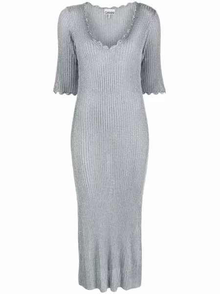 Rochie Ganni tricotate de costum albastru