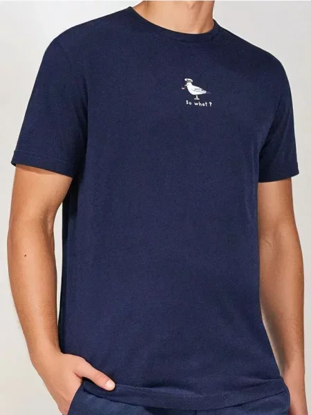 Sinsay Tričko s krátkým rukávem námořnická modrá