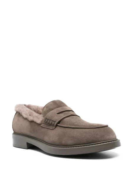 Loafersy Doucal's zamszowe brązowe